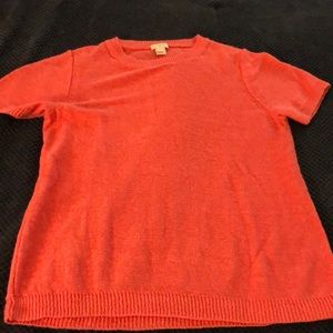 JCREW LINEN small coral sweater runs big
